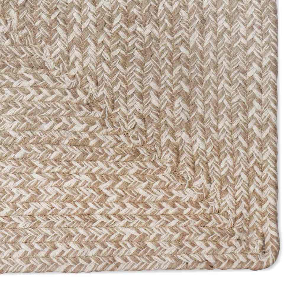 vidaXL Tapijt Basketweave Natuurlijk en wit 60 x 200 cm Jute