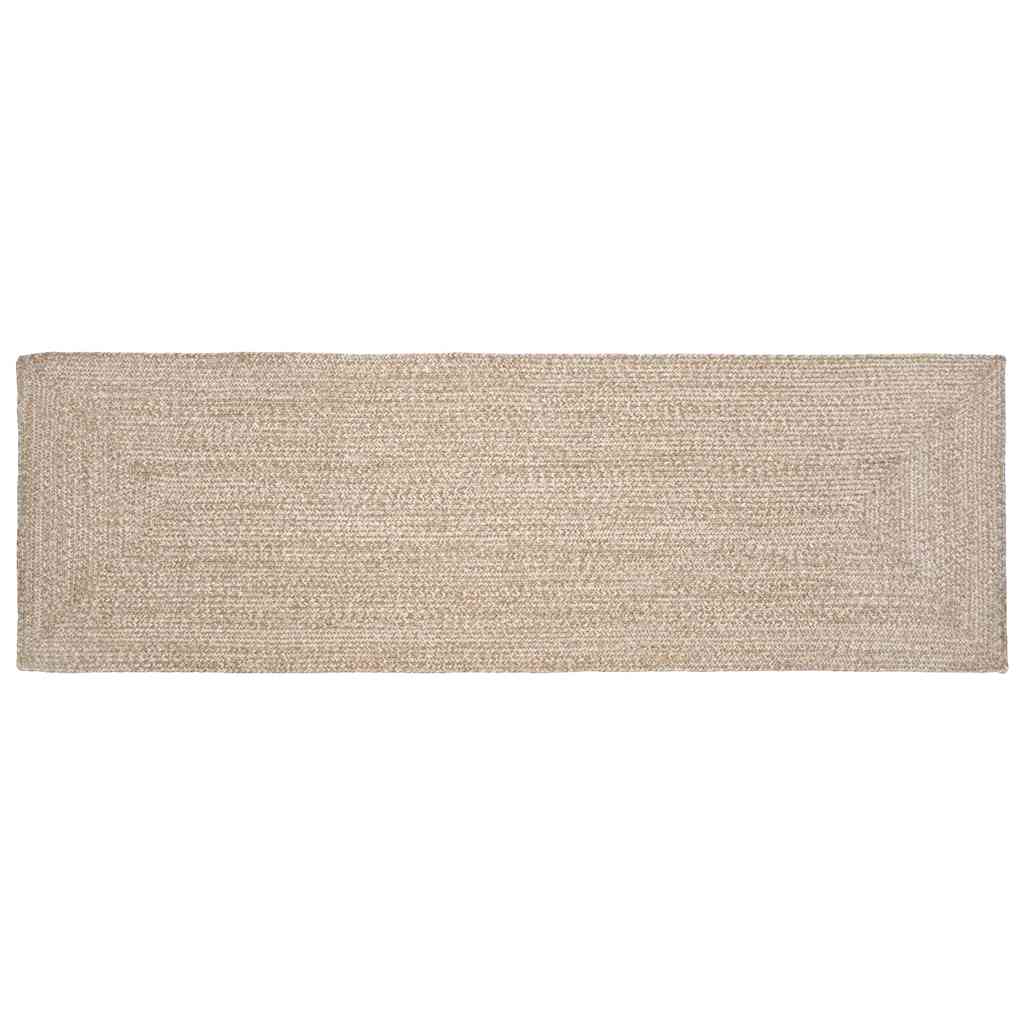 vidaXL Tapijt Basketweave Natuurlijk en wit 60 x 200 cm Jute