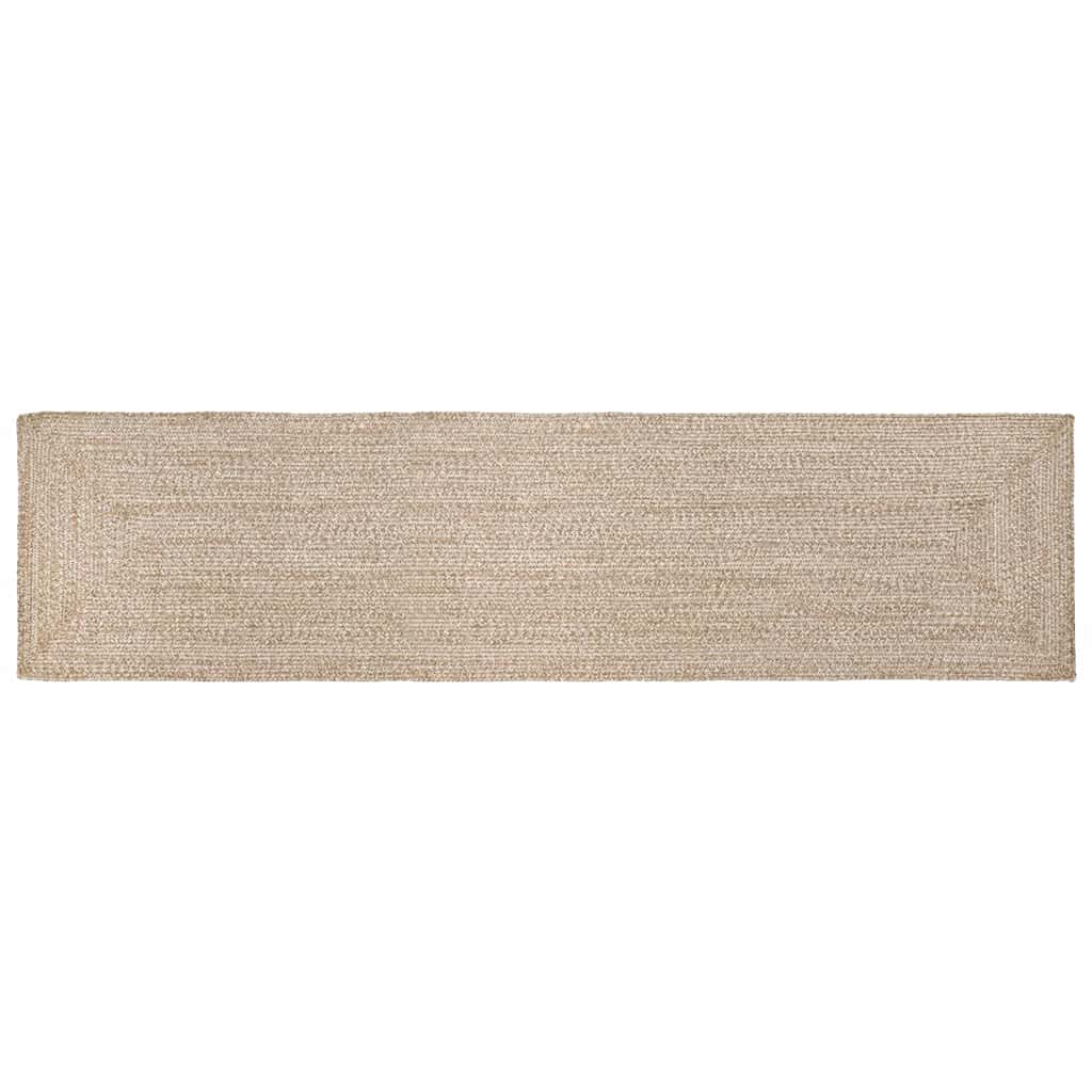 vidaXL Tapijt Basketweave Natuurlijk en wit 60 x 200 cm Jute