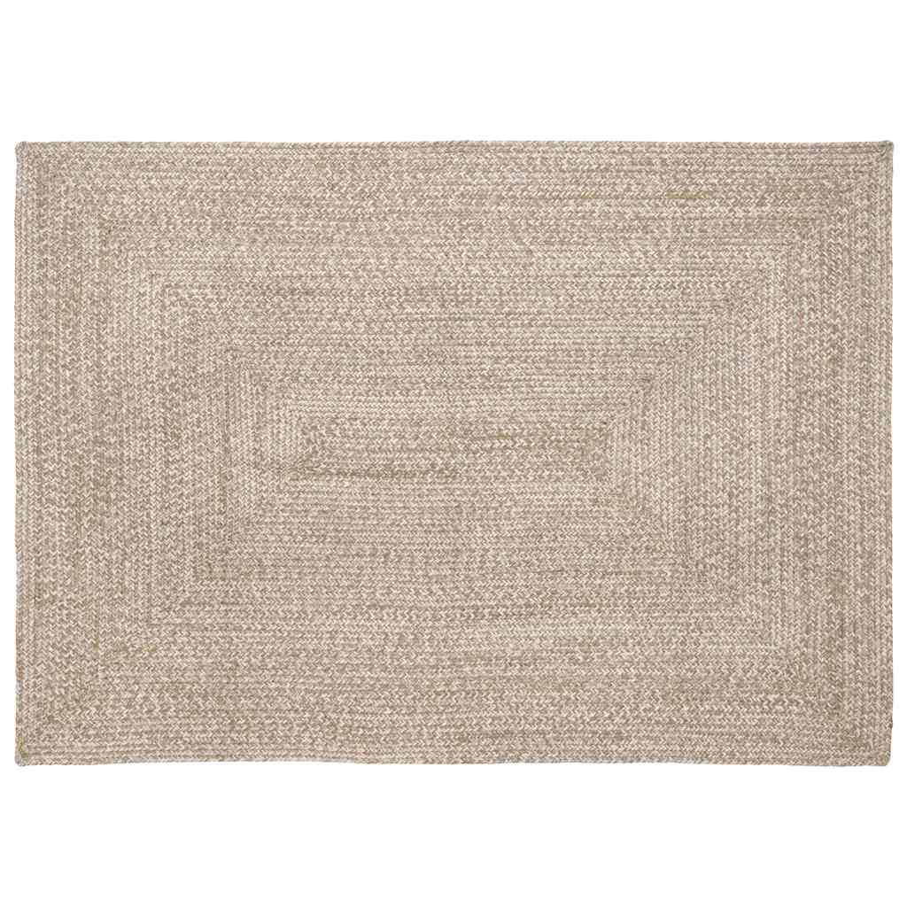 vidaXL Tapijt Basketweave Natuurlijk en wit 60 x 200 cm Jute