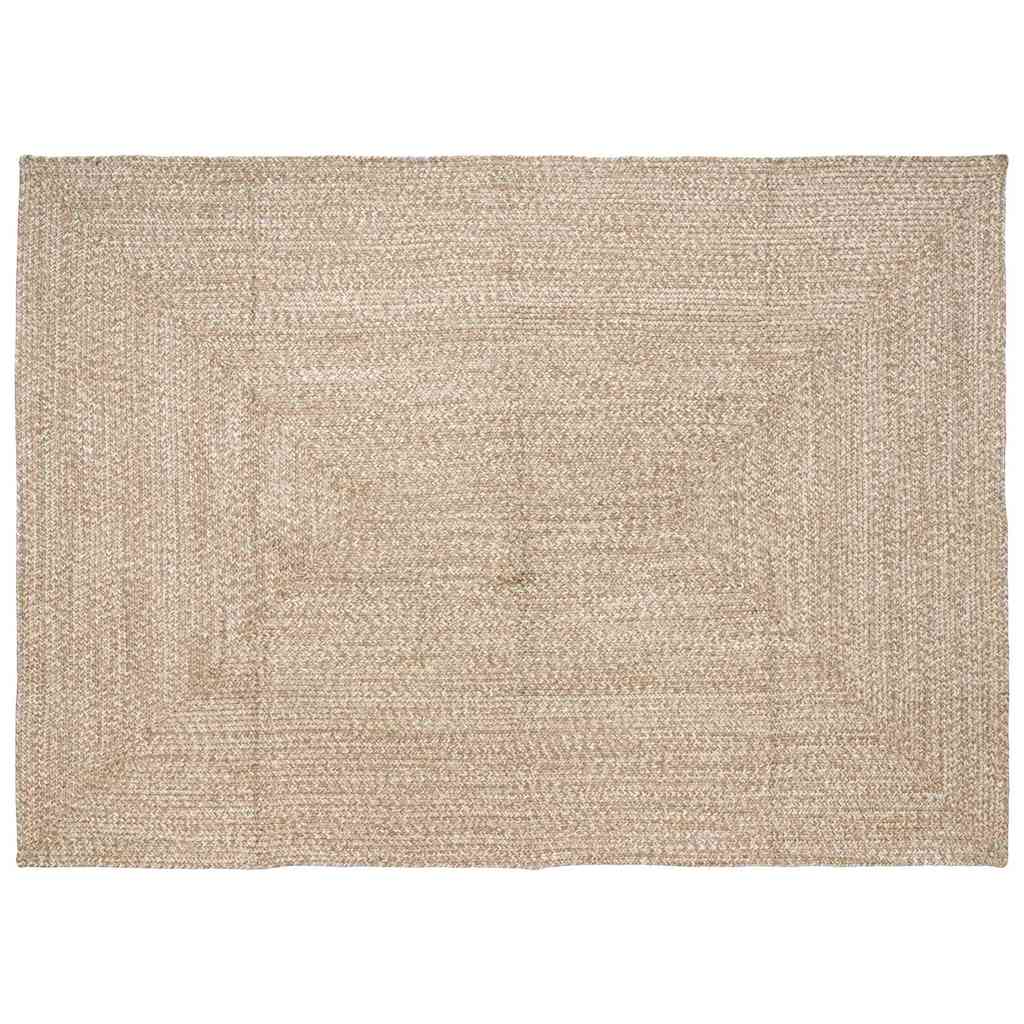 vidaXL Tapijt Basketweave Natuurlijk en wit 60 x 200 cm Jute