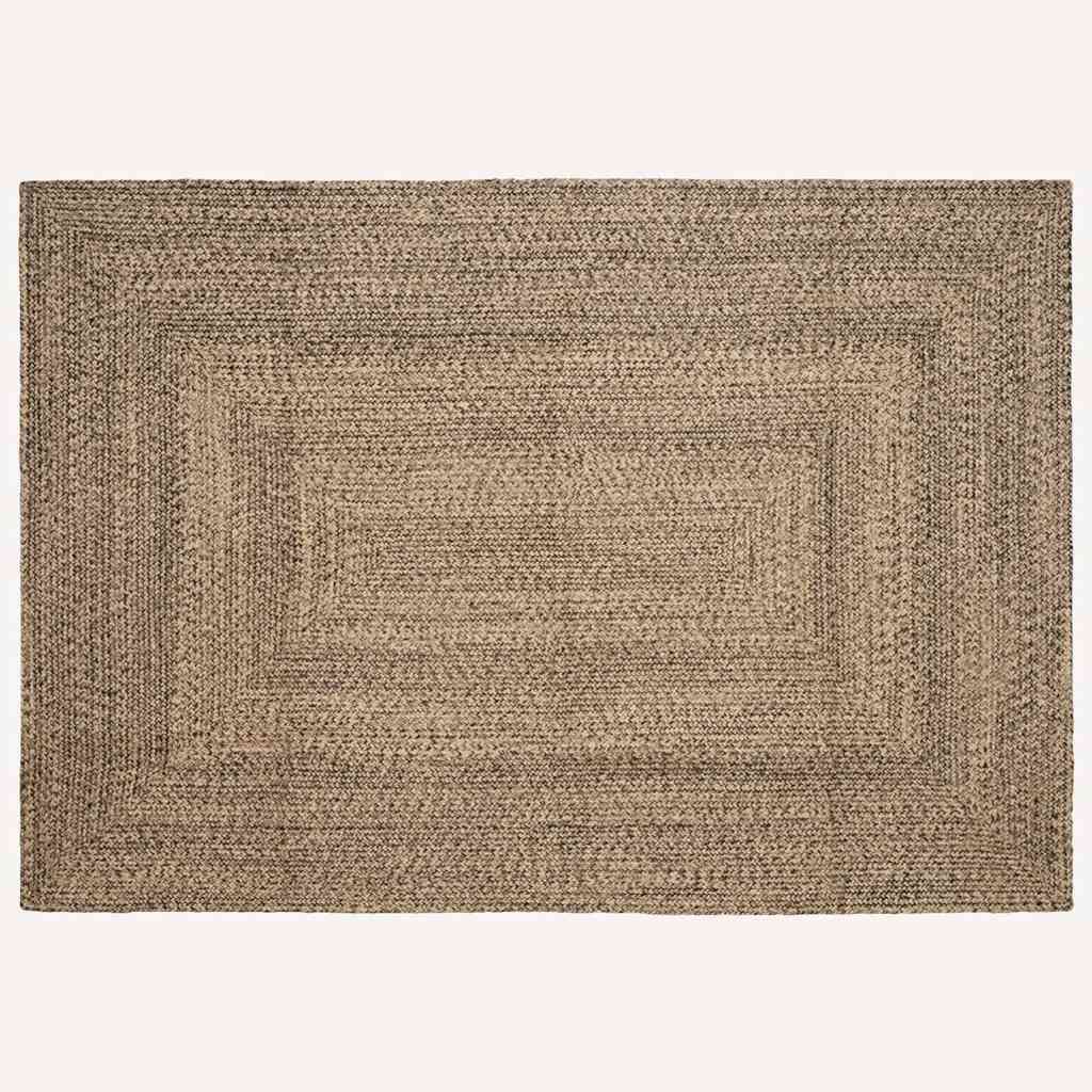 vidaXL Tapijt Basketweave Natuurlijk en wit 60 x 200 cm Jute