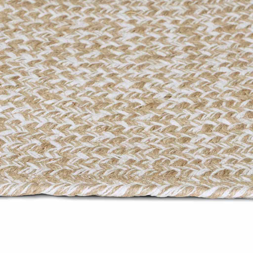 vidaXL Vloerkleed Natuurlijk en Wit 60 x 110 cm Jute