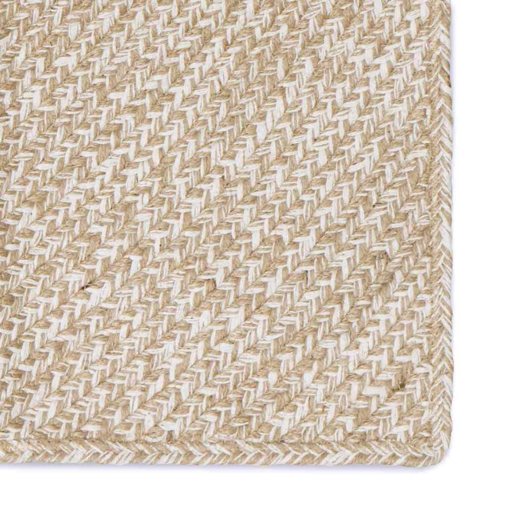 vidaXL Vloerkleed Natuurlijk en Wit 60 x 110 cm Jute
