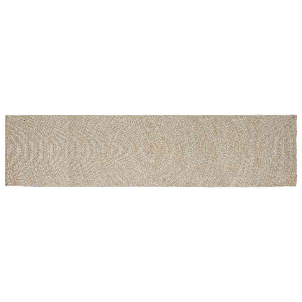 vidaXL Vloerkleed Natuurlijk en Wit 60 x 110 cm Jute