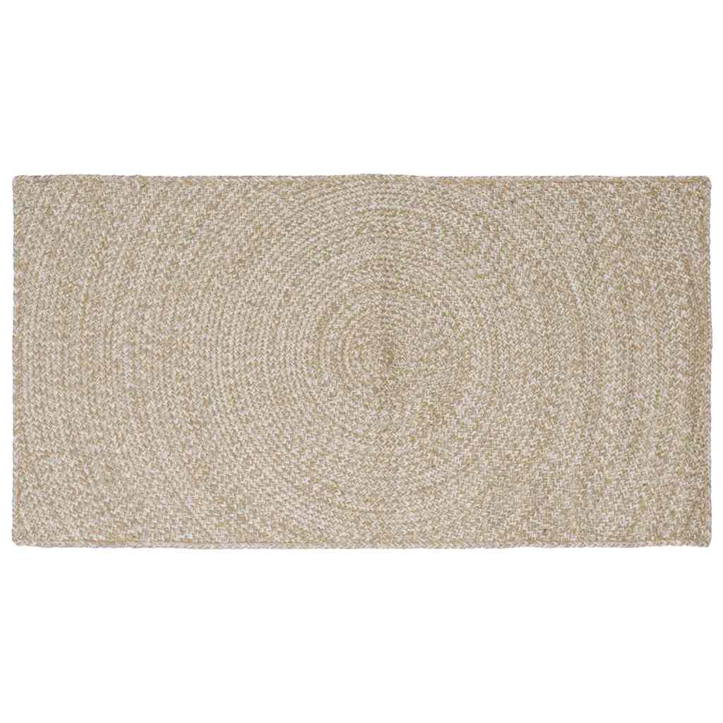 vidaXL Vloerkleed Natuurlijk en Wit 60 x 110 cm Jute