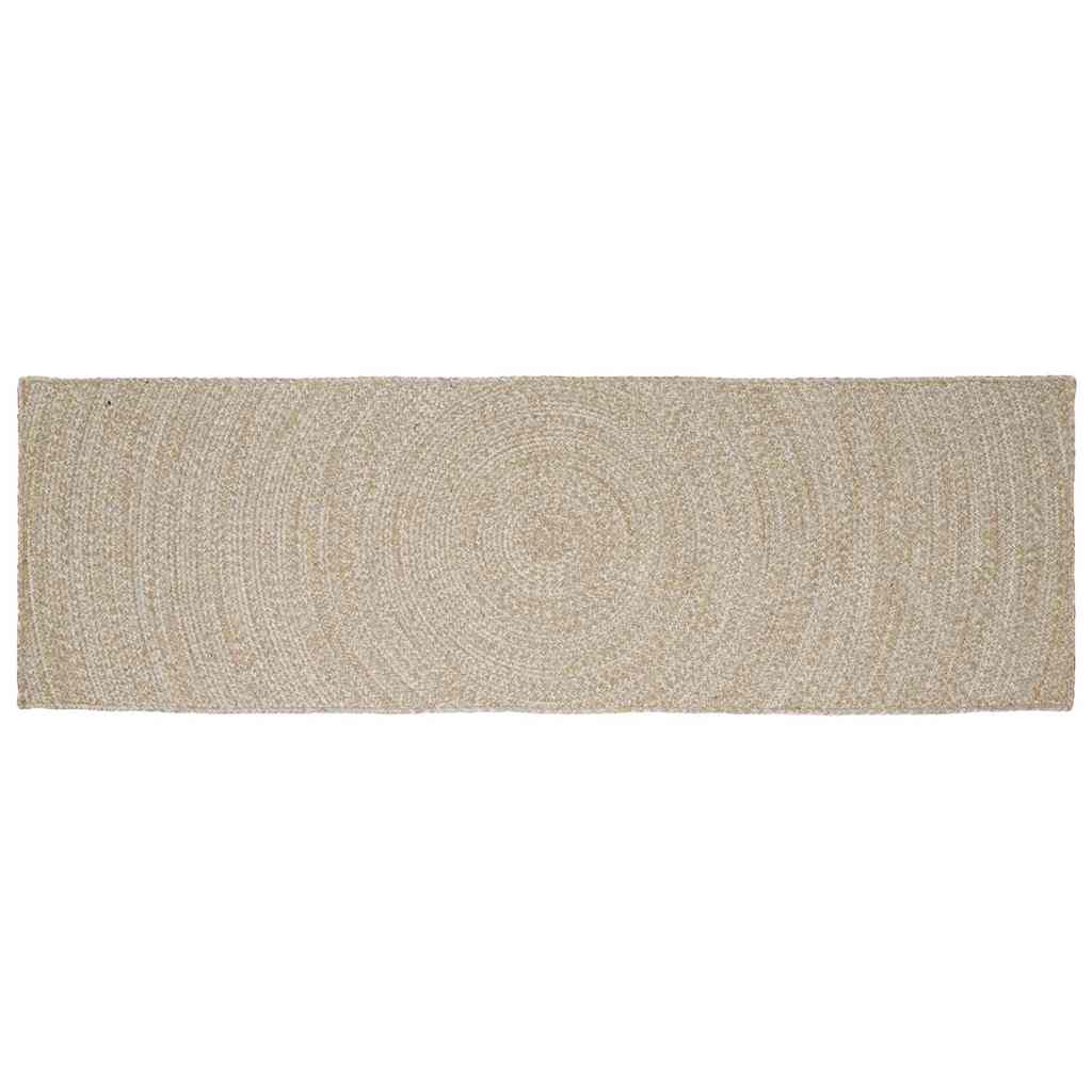 vidaXL Vloerkleed Natuurlijk en Wit 60 x 110 cm Jute