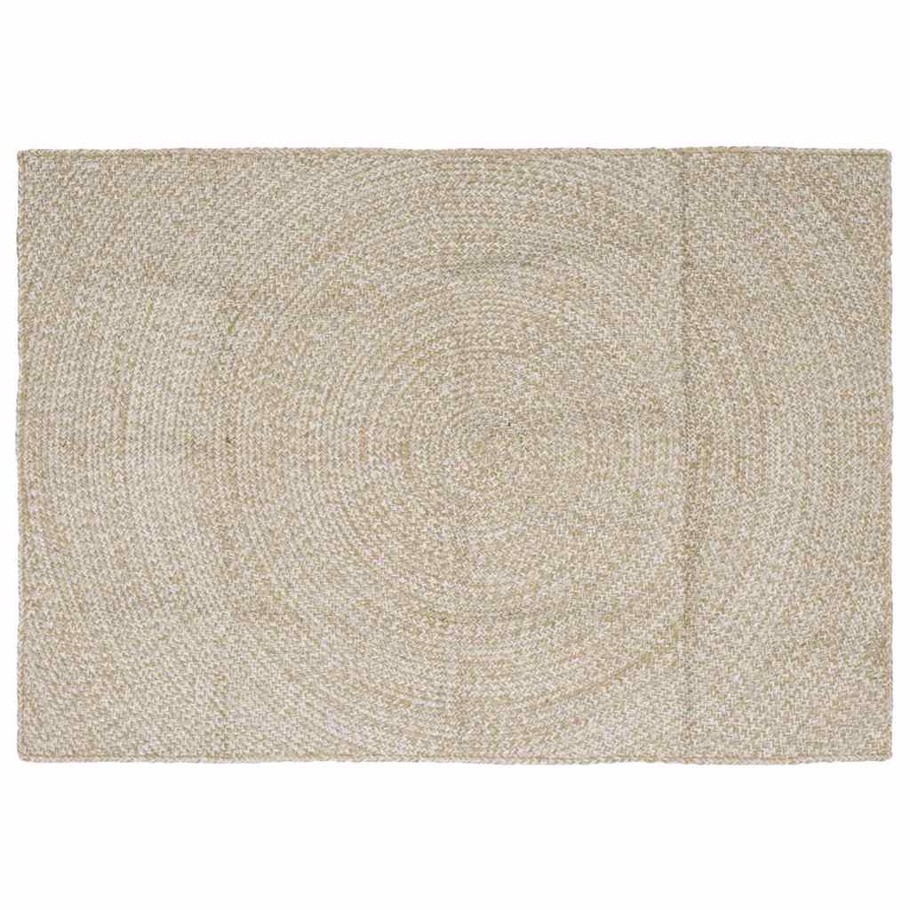 vidaXL Vloerkleed Natuurlijk en Wit 60 x 110 cm Jute