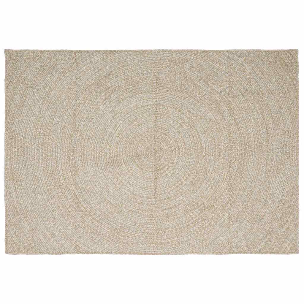 vidaXL Vloerkleed Natuurlijk en Wit 60 x 110 cm Jute