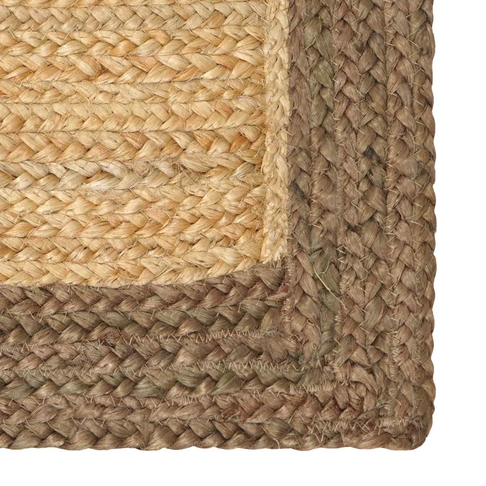vidaXL Vloerkleden Rechthoekig Natuurlijk en Grijs 60 x 110 cm Jute