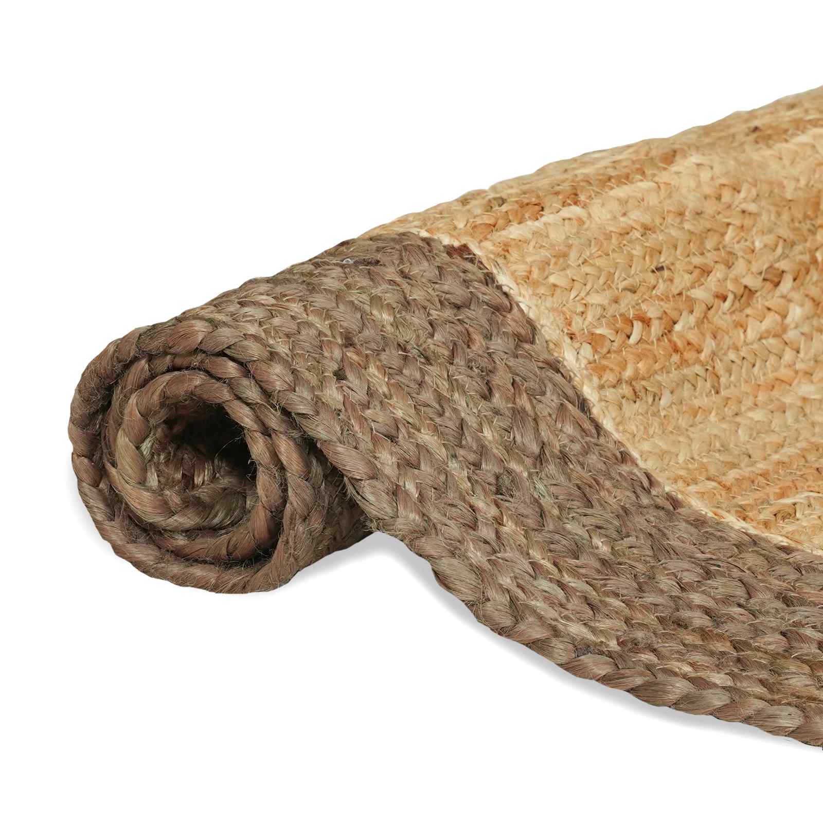 vidaXL Vloerkleden Rechthoekig Natuurlijk en Grijs 60 x 110 cm Jute
