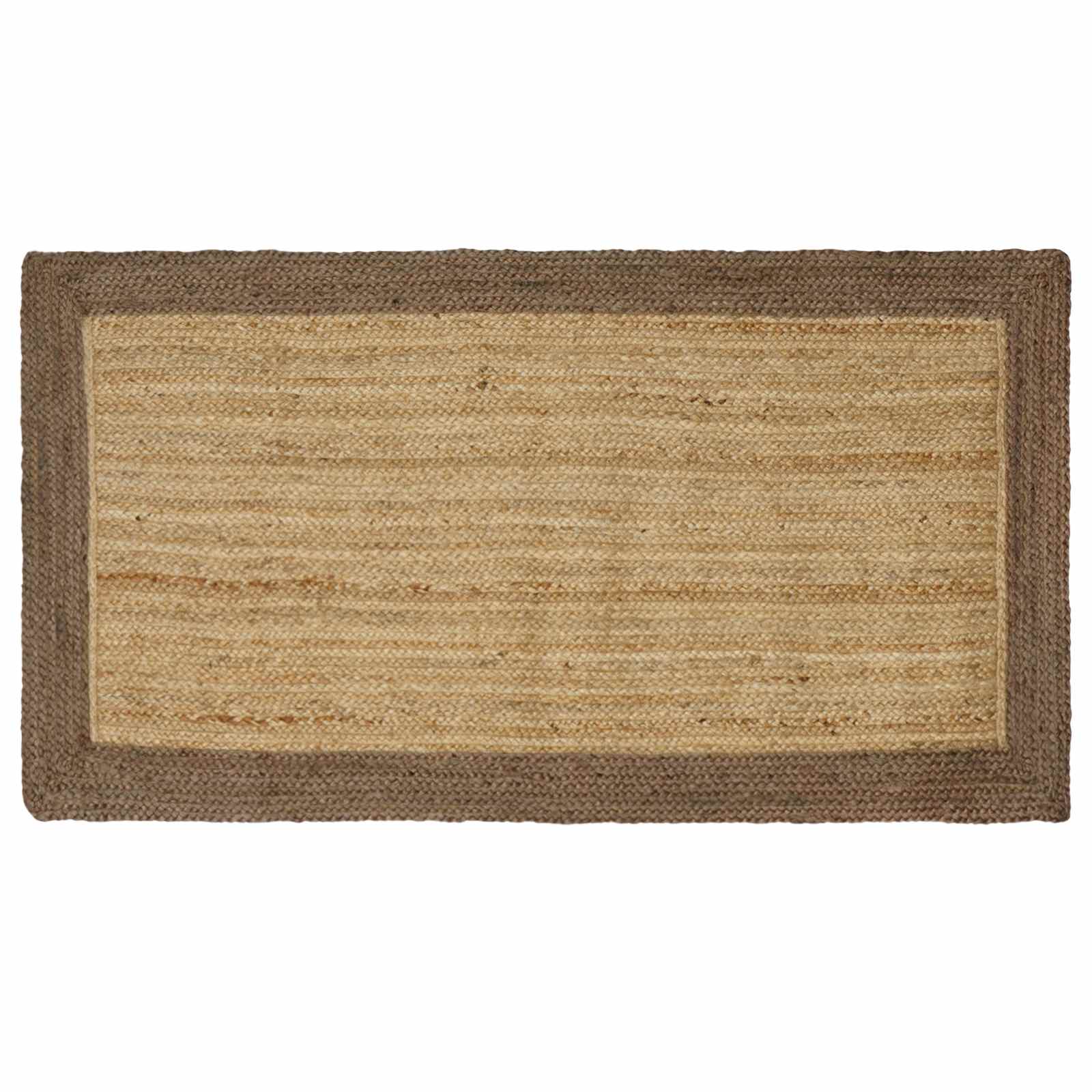 vidaXL Vloerkleden Rechthoekig Natuurlijk en Grijs 60 x 110 cm Jute