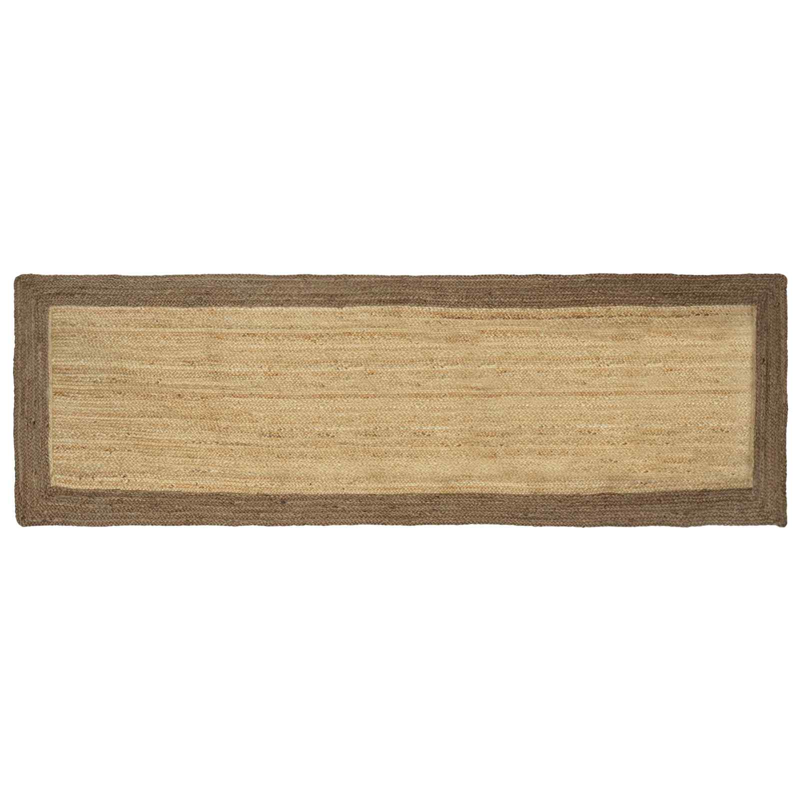vidaXL Vloerkleden Rechthoekig Natuurlijk en Grijs 60 x 110 cm Jute