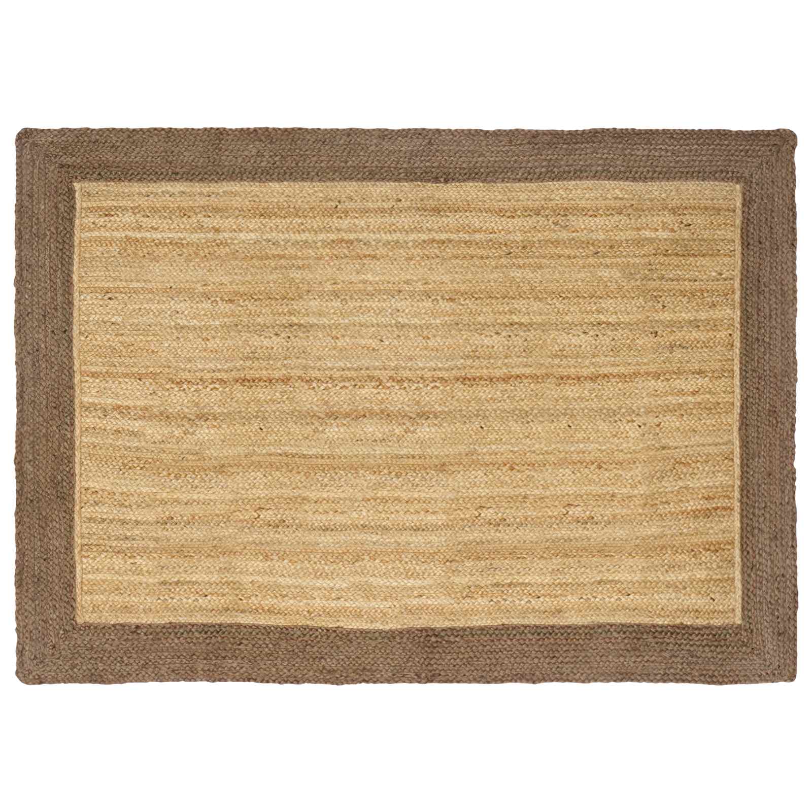 vidaXL Vloerkleden Rechthoekig Natuurlijk en Grijs 60 x 110 cm Jute