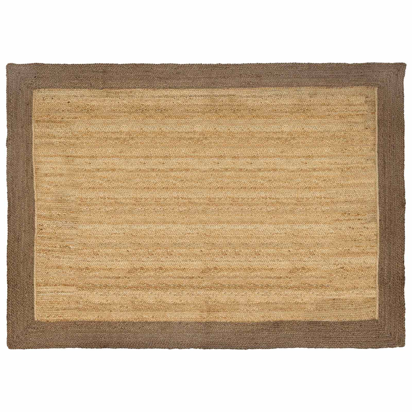 vidaXL Vloerkleden Rechthoekig Natuurlijk en Grijs 60 x 110 cm Jute