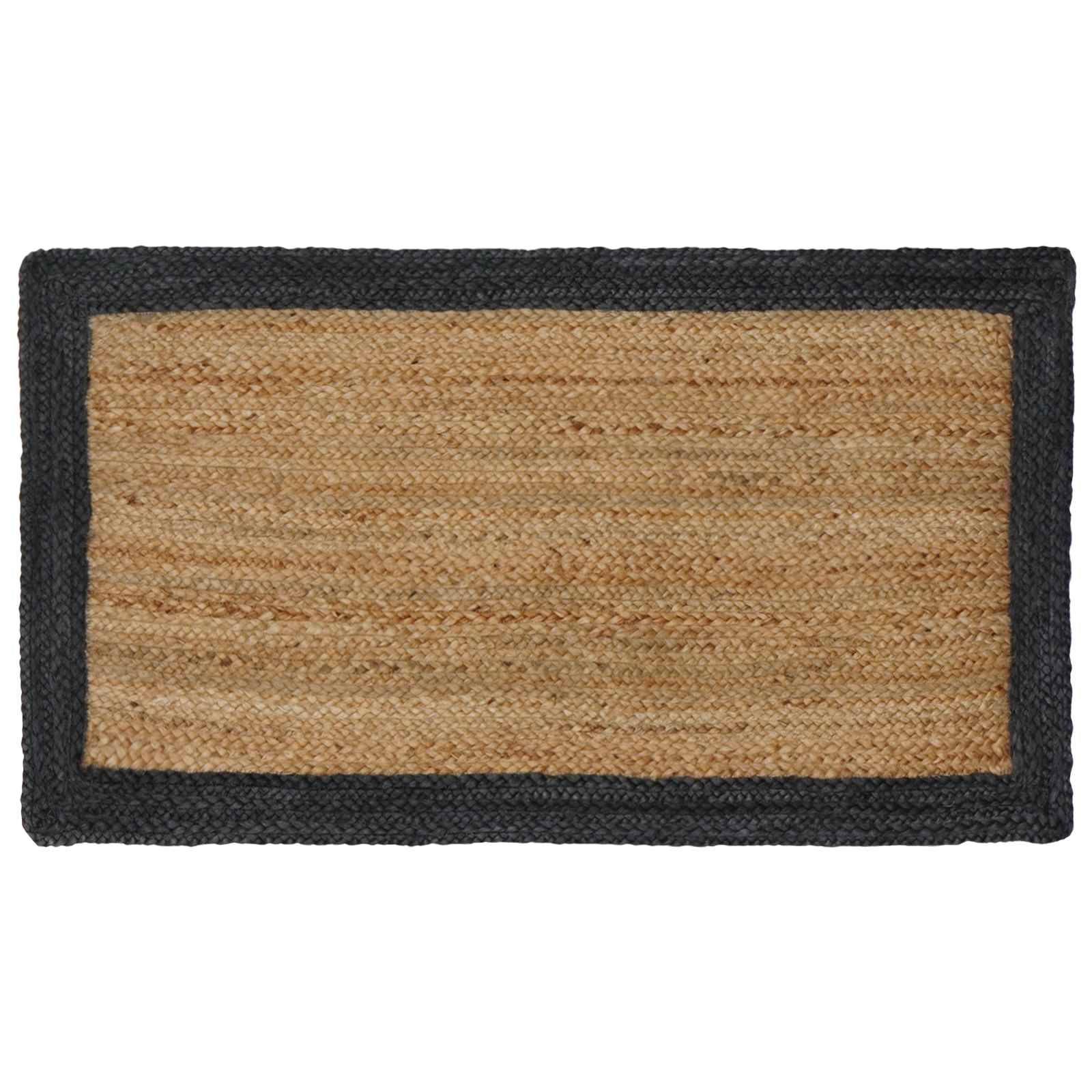 vidaXL Vloerkleden Rechthoekig Natuurlijk en Grijs 60 x 110 cm Jute