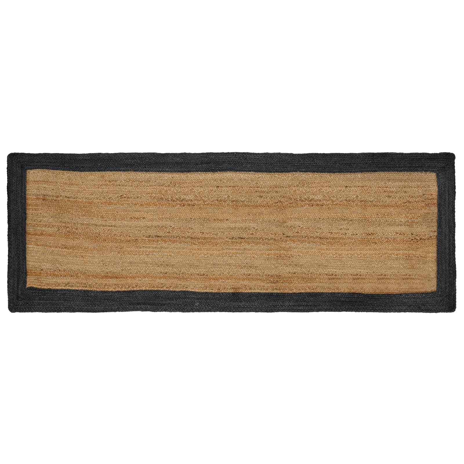 vidaXL Vloerkleden Rechthoekig Natuurlijk en Grijs 60 x 110 cm Jute