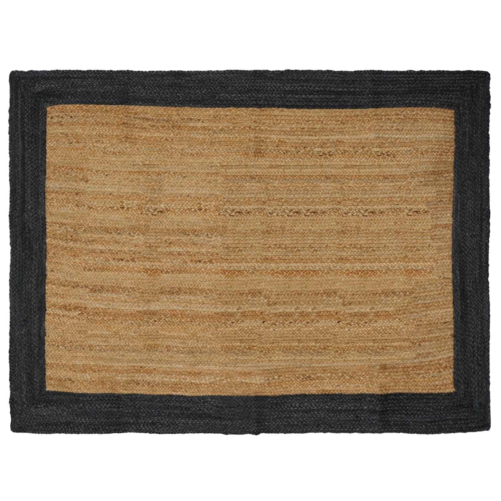 vidaXL Vloerkleden Rechthoekig Natuurlijk en Grijs 60 x 110 cm Jute