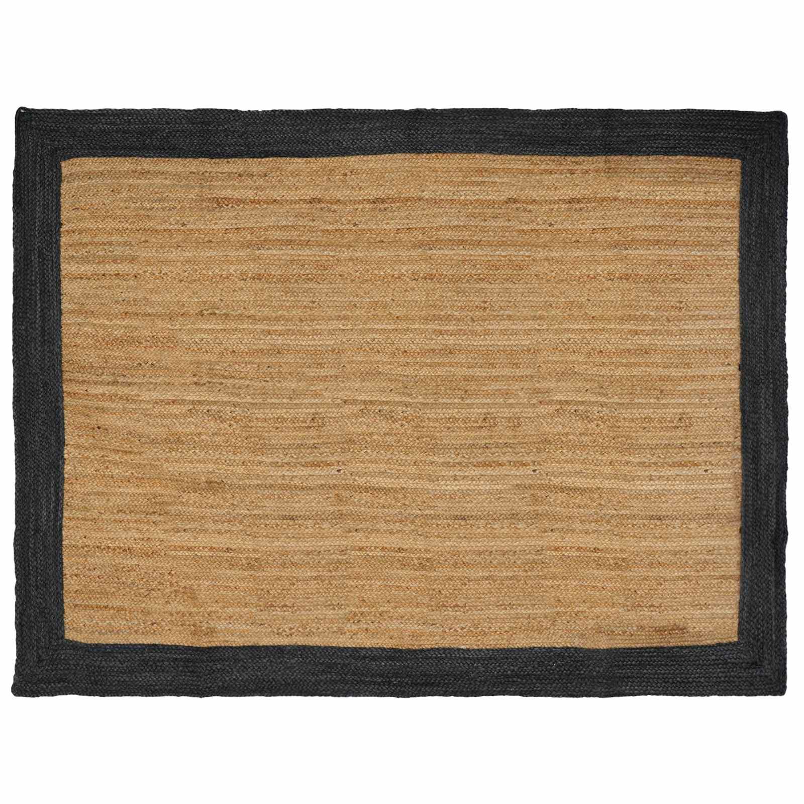 vidaXL Vloerkleden Rechthoekig Natuurlijk en Grijs 60 x 110 cm Jute