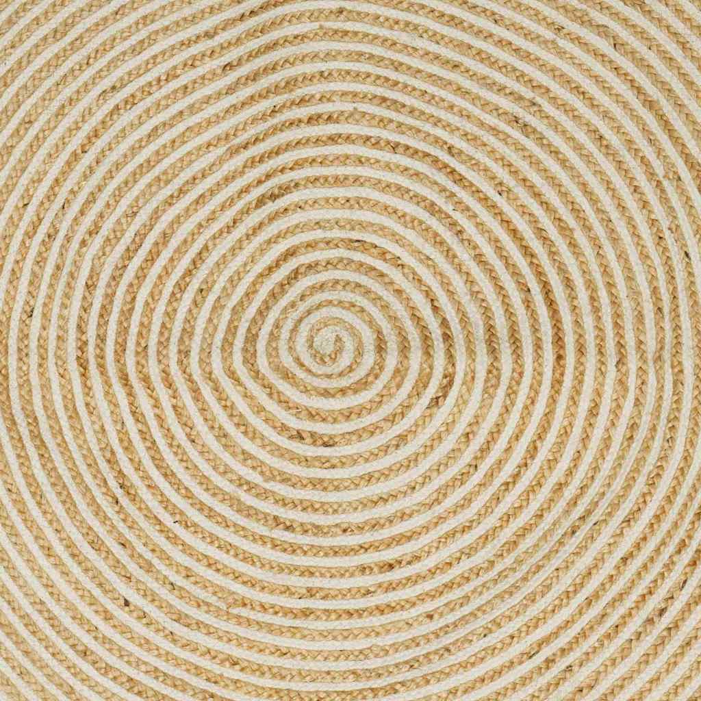 vidaXL Vloerkleed Natuurlijk en Wit 60 x 110 cm Jute