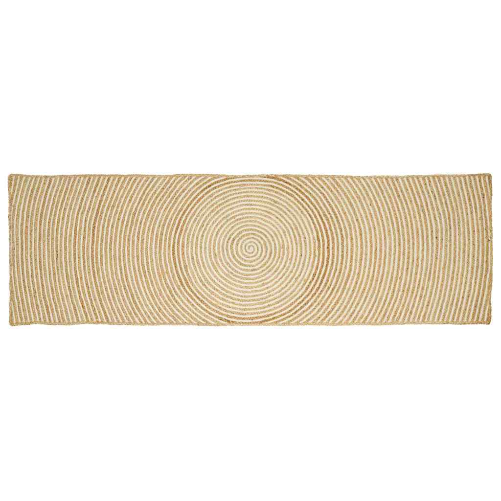 vidaXL Vloerkleed Natuurlijk en Wit 60 x 110 cm Jute