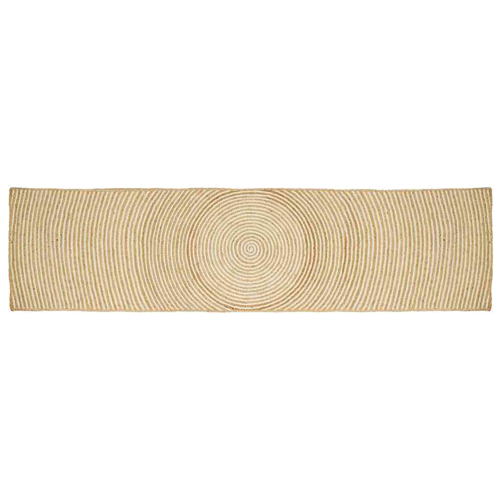 vidaXL Vloerkleed Natuurlijk en Wit 60 x 110 cm Jute