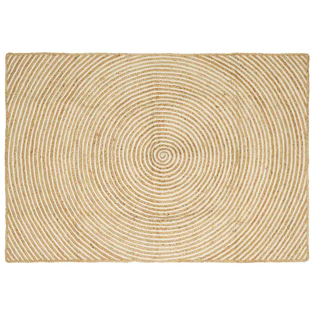 vidaXL Vloerkleed Natuurlijk en Wit 60 x 110 cm Jute