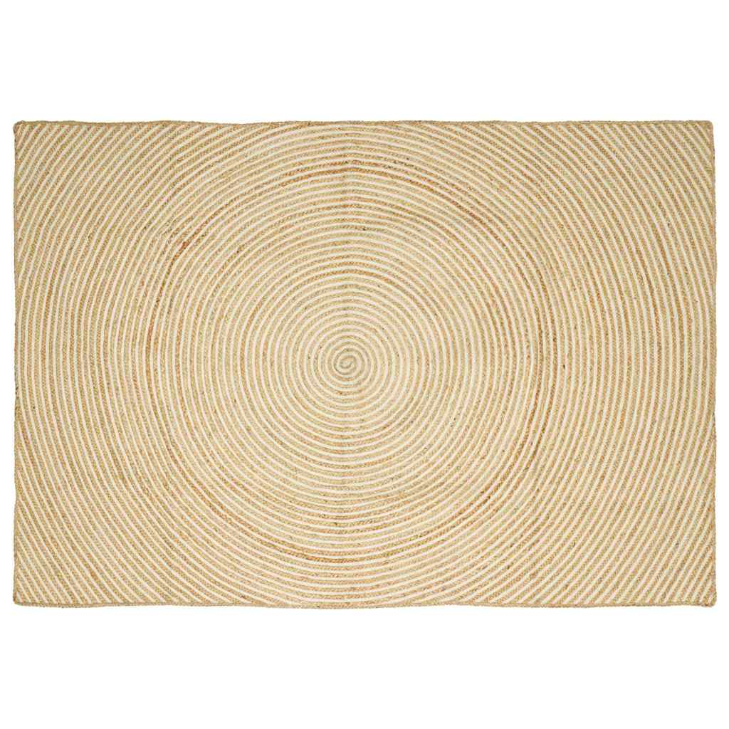 vidaXL Vloerkleed Natuurlijk en Wit 60 x 110 cm Jute