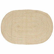 vidaXL Vloerkleed Natuurlijk en Wit 100 x 152 cm Jute