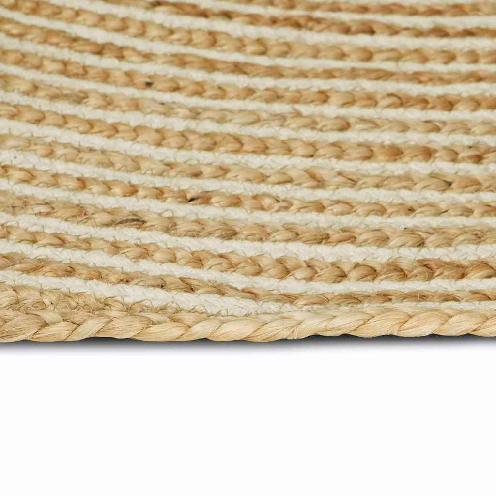 vidaXL Vloerkleed Natuurlijk en Wit 100 x 152 cm Jute