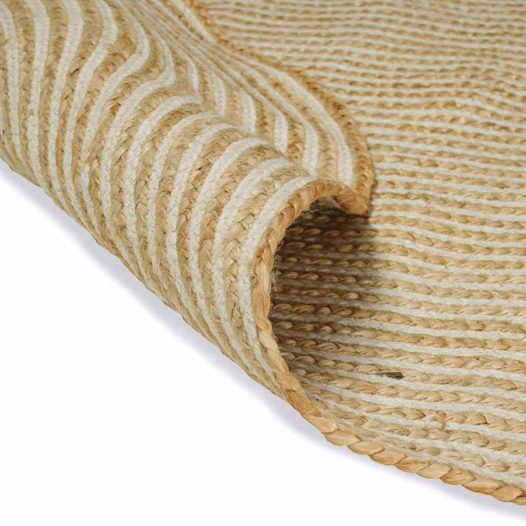 vidaXL Vloerkleed Natuurlijk en Wit 100 x 152 cm Jute