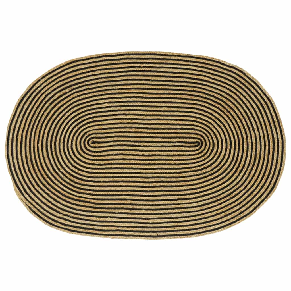 vidaXL Vloerkleed Natuurlijk en Wit 100 x 152 cm Jute