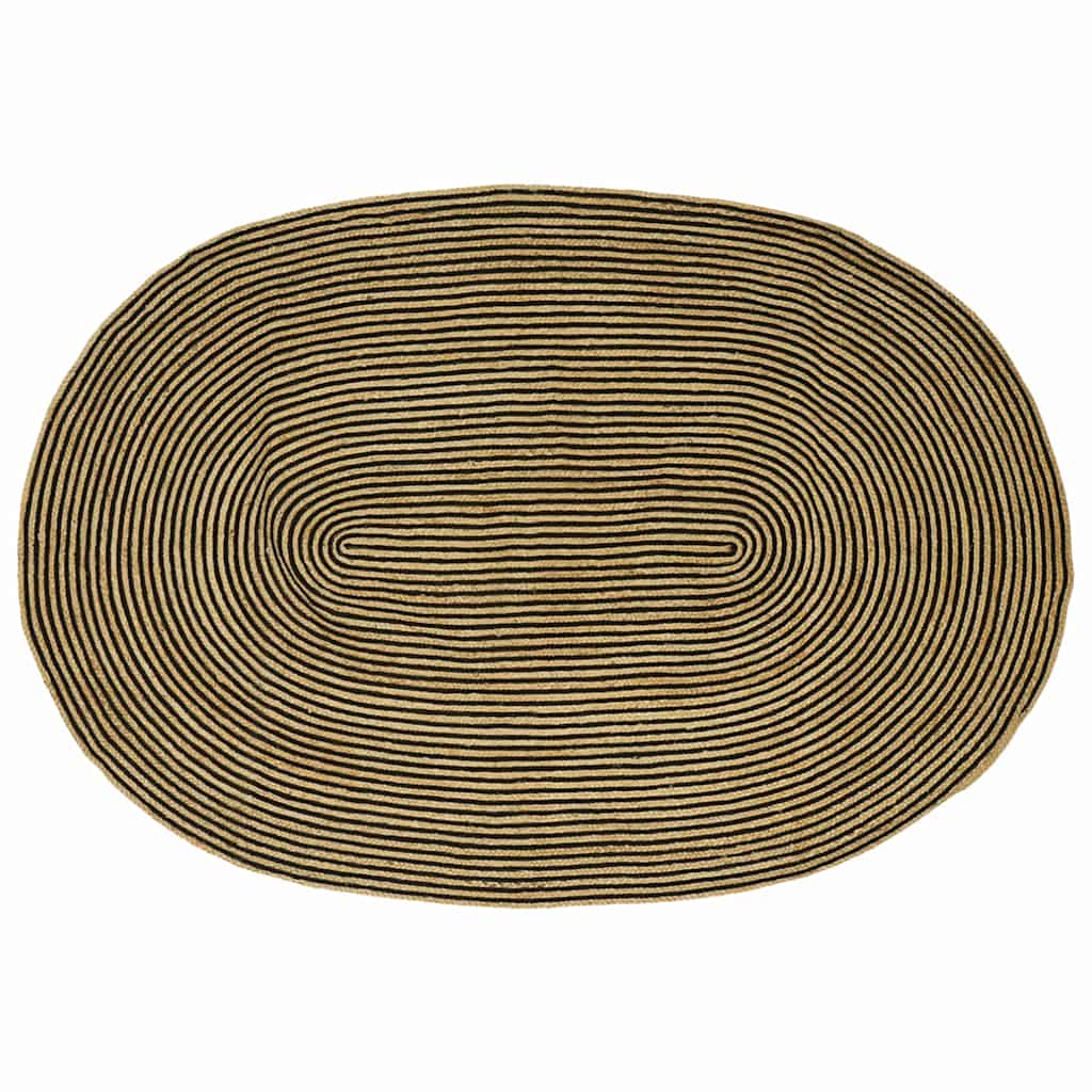 vidaXL Vloerkleed Natuurlijk en Wit 100 x 152 cm Jute