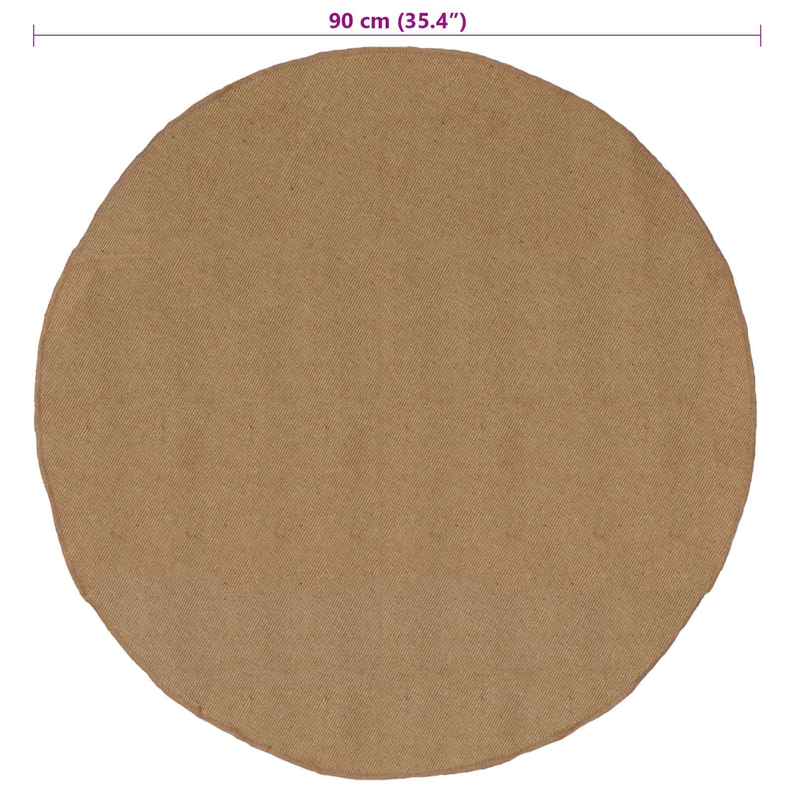vidaXL Tapijt Naturel Ø 90 cm Jute