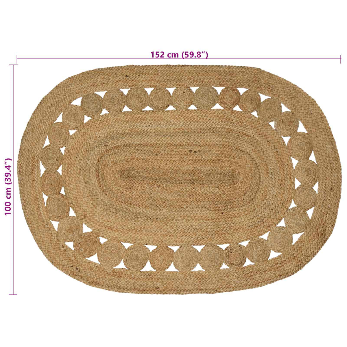 vidaXL Tapijt Beige 100 x 152 cm Jute