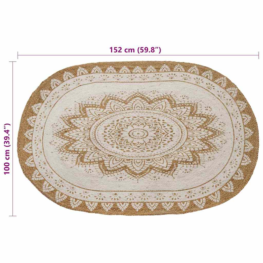 vidaXL Tapijt Bruin 100 x 152 cm Jute