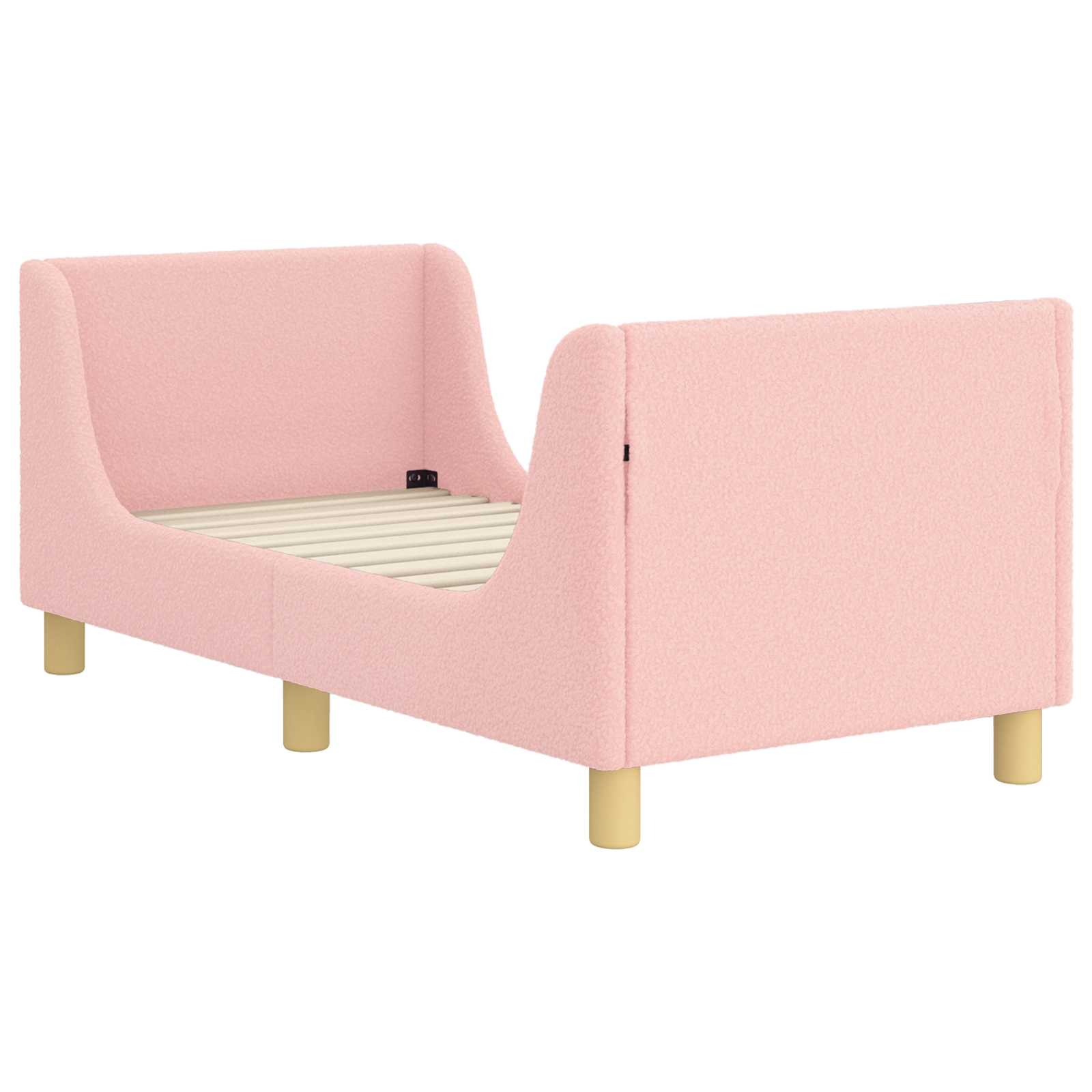 vidaXL Peuterbedframe met hoofdbord Crème 70 x 140 cm Schapenstof