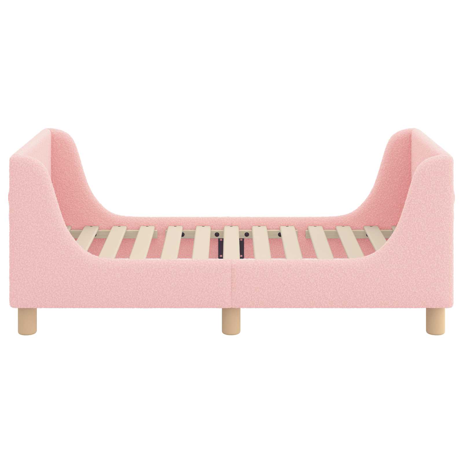 vidaXL Peuterbedframe met hoofdbord Crème 70 x 140 cm Schapenstof