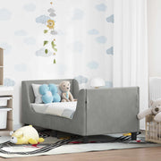 vidaXL Peuterbedframe met hoofdbord Lichtgrijs 70 x 140 cm Fluweel