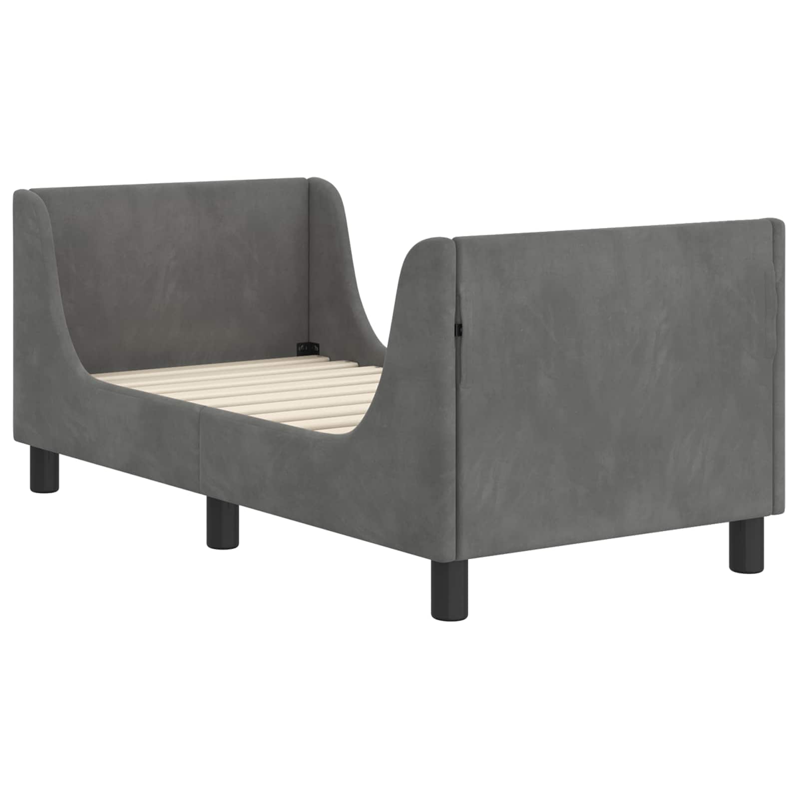 vidaXL Peuterbedframe met hoofdbord Lichtgrijs 70 x 140 cm Fluweel