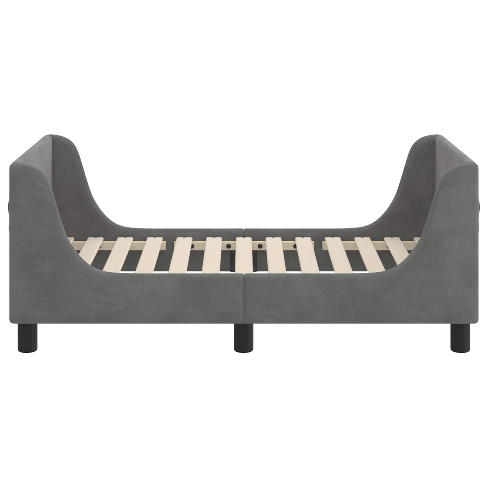 vidaXL Peuterbedframe met hoofdbord Lichtgrijs 70 x 140 cm Fluweel