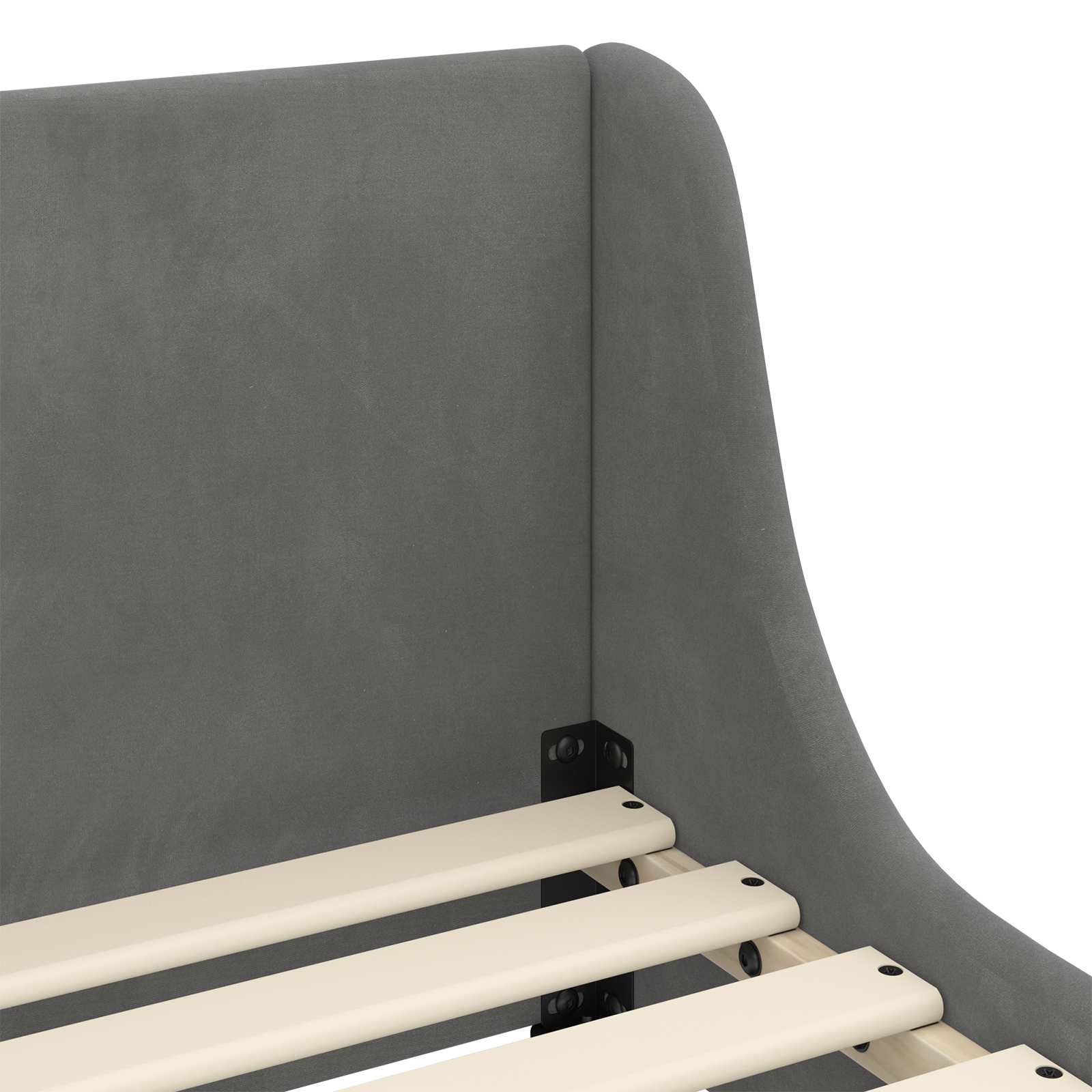 vidaXL Peuterbedframe met hoofdbord Lichtgrijs 70 x 140 cm Fluweel