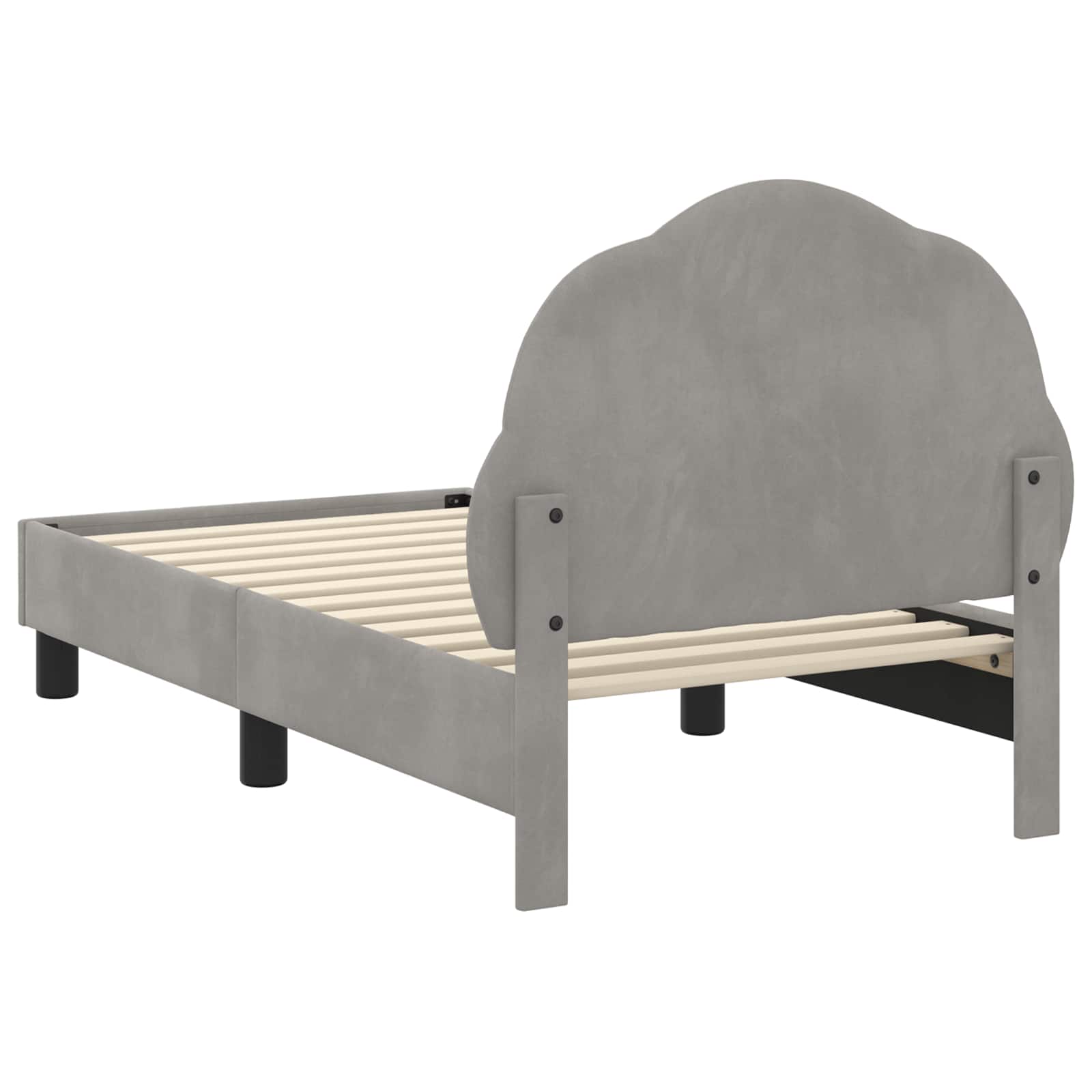 vidaXL Peuterbedframe met hoofdbord Donkergrijs 70 x 140 cm Fluweel