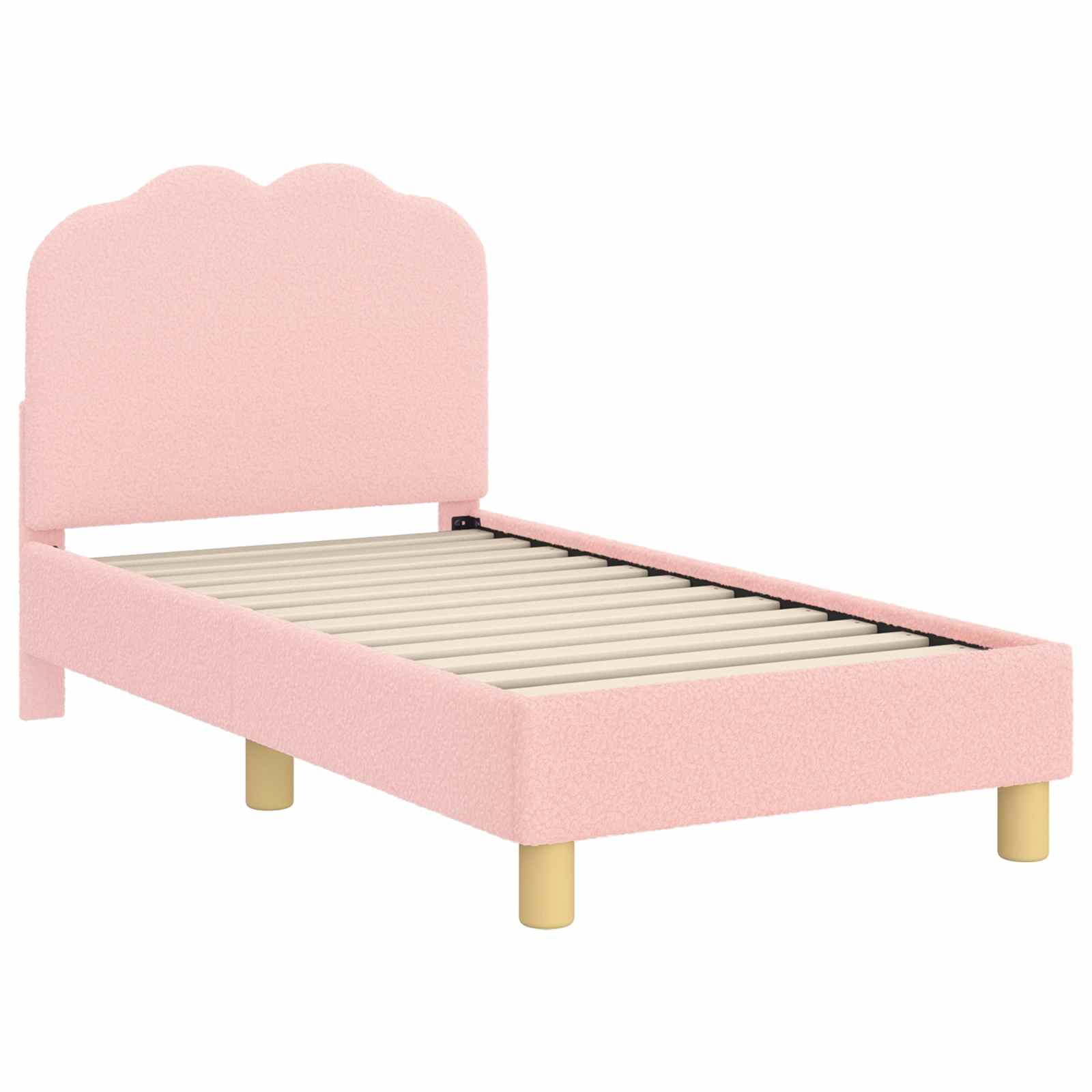 vidaXL Peuterbedframe met hoofdbord Crème 70 x 140 cm Schapenstof