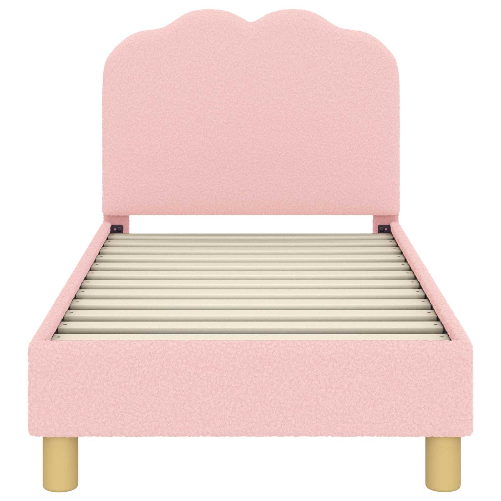 vidaXL Peuterbedframe met hoofdbord Crème 70 x 140 cm Schapenstof