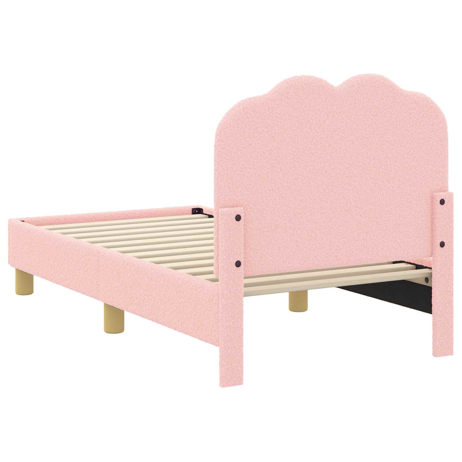 vidaXL Peuterbedframe met hoofdbord Crème 70 x 140 cm Schapenstof