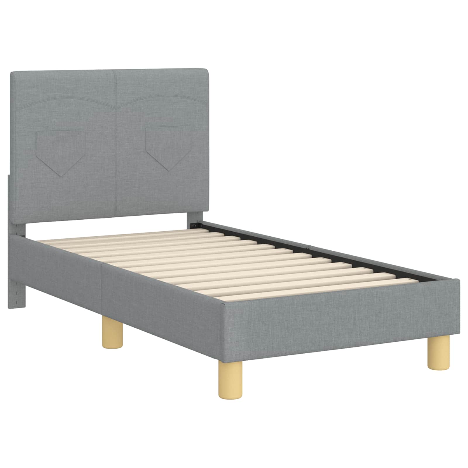vidaXL Peuterbedframe met hoofdbord Lichtgrijs 70 x 140 cm Stof