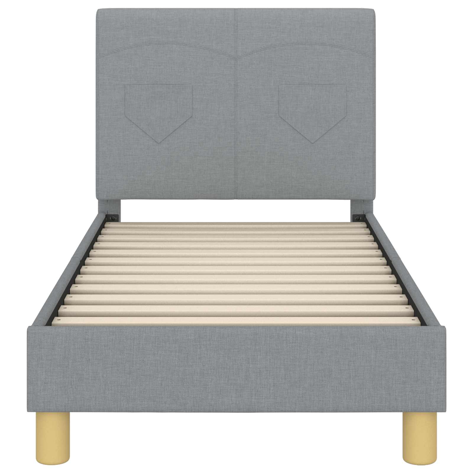 vidaXL Peuterbedframe met hoofdbord Lichtgrijs 70 x 140 cm Stof
