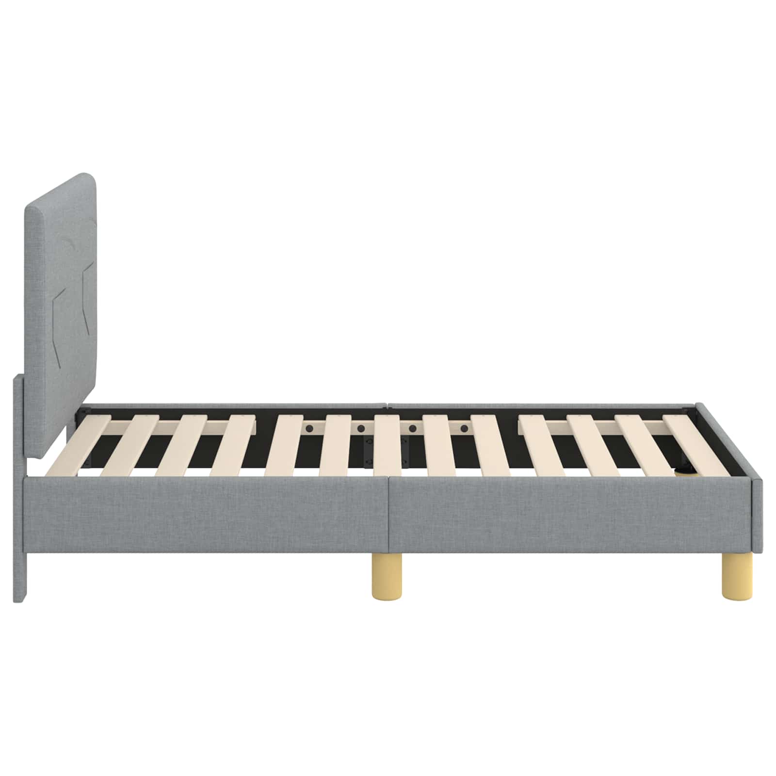 vidaXL Peuterbedframe met hoofdbord Lichtgrijs 70 x 140 cm Stof