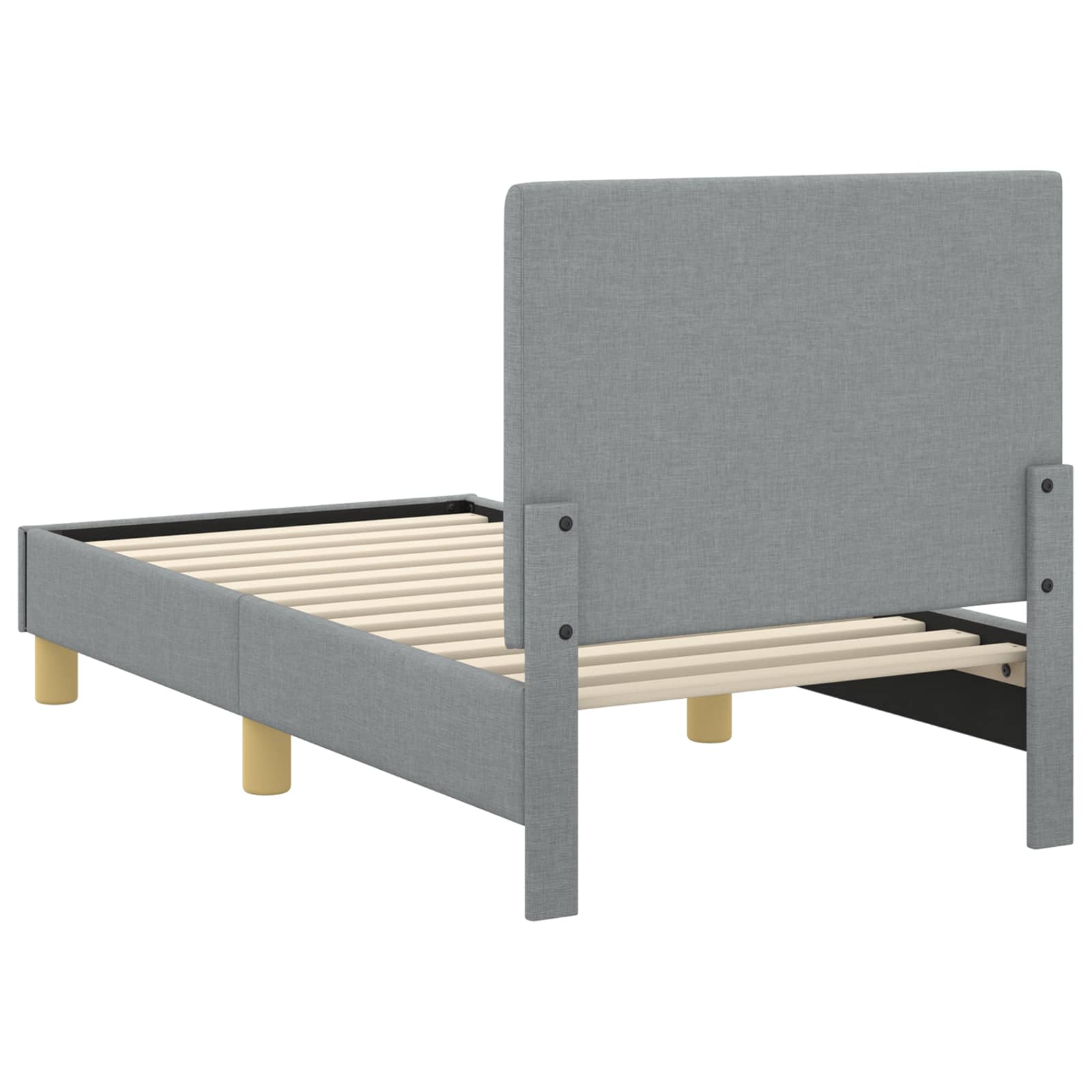vidaXL Peuterbedframe met hoofdbord Lichtgrijs 70 x 140 cm Stof